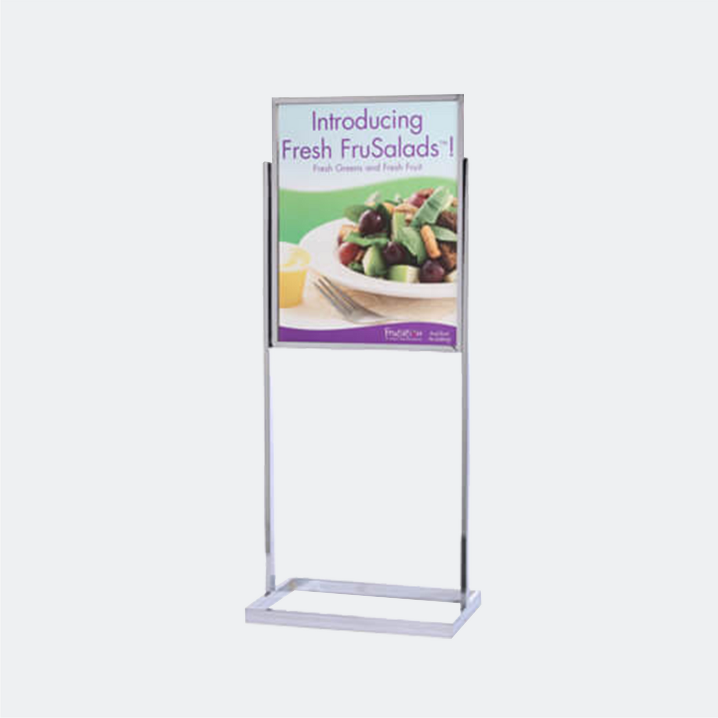 SQUARE BASE SINGLE POSTER STAND 22" X 28" (POLISHED CHROME)