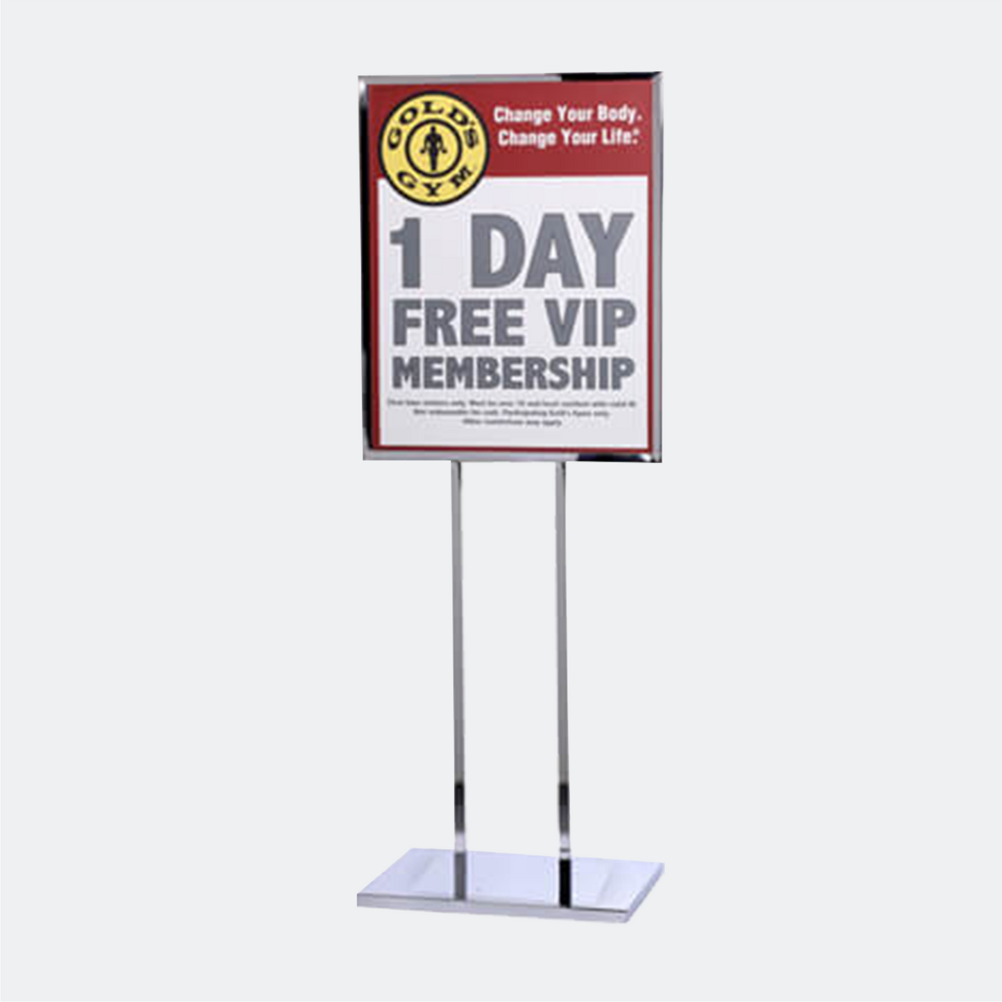 HD SINGLE POSTER STAND 22" X 28" (POLISHED CHROME)